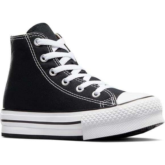 NWT Converse Girls' Chuck Taylor All Star EVA Lift High Top,Black/White-11 - Picture 4 of 6